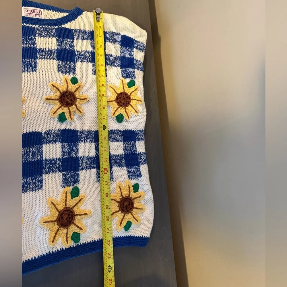 Vintage PBJ Sport Sunflower Knit Sweater